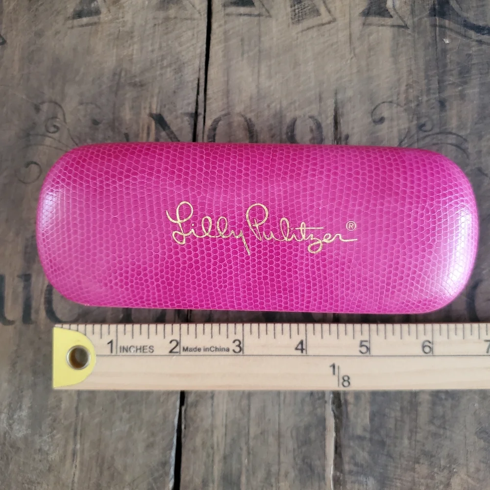 🔥LILLY PULITZER Hot Pink Hard Shell Eyeglass |‎ Sunglass | Eyewear Case